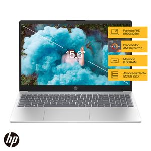Notebook HP 15,6” FHD Ryzen 3 8GB 512GB SSD 15-FC0004LA
